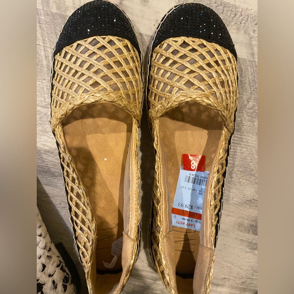 NWT INC woven espadrilles size 8